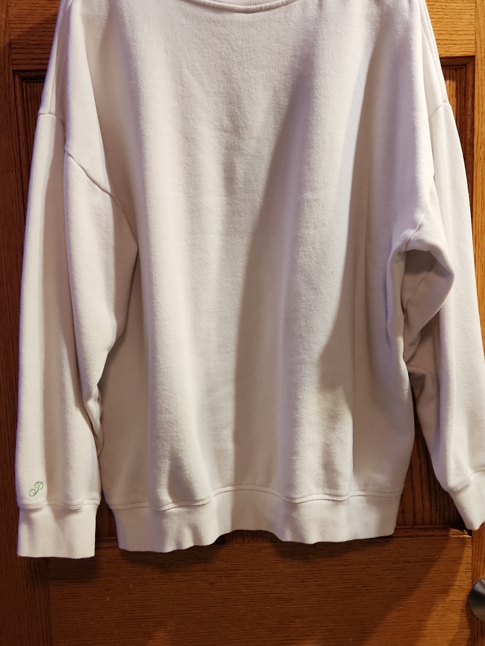 PINK Victoria's Secret Cream Crewneck with Green 'Charming' Script - Picture 4 of 4